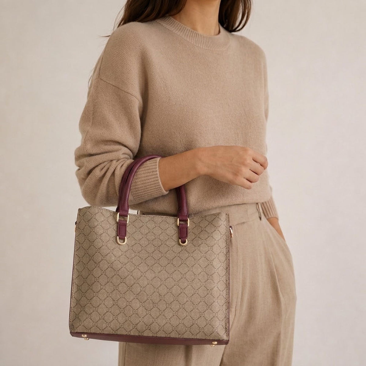 Carpisa Crna Gora – Diana fall - Women's Handbag – Taupe/Wine – BSD55201546 – Image 3
