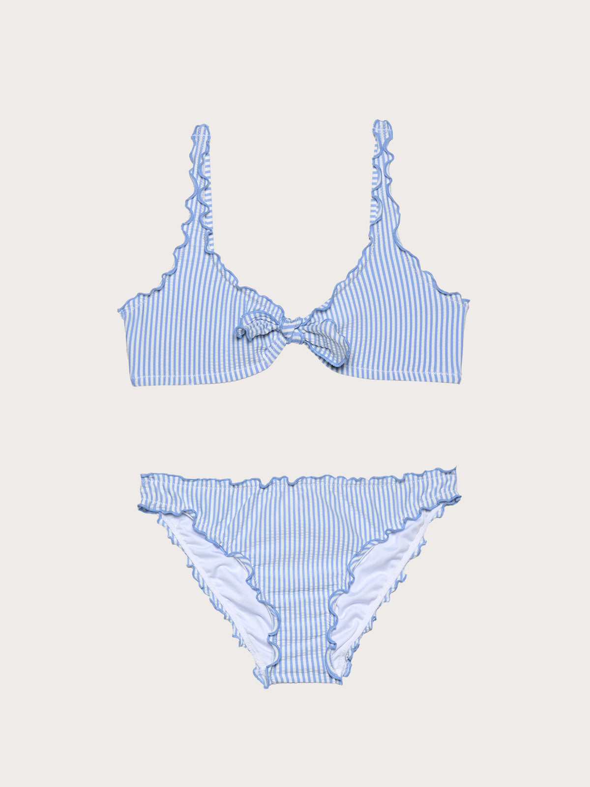 Seersucker - Bikini set sa grudnjakom i bikini gaćicama za žene