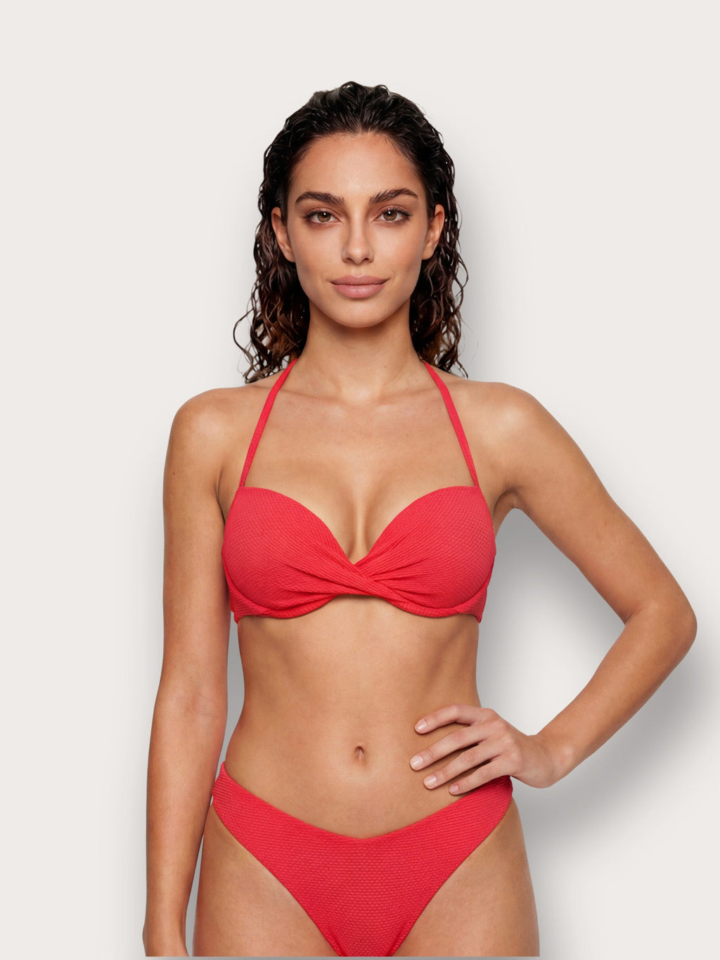 Textured - Push-up bikini grudnjak sa postepenim punjenjem za žene
