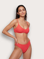 Textured - Bikini gaćice sa srednje visokim bočnim dijelom za žene