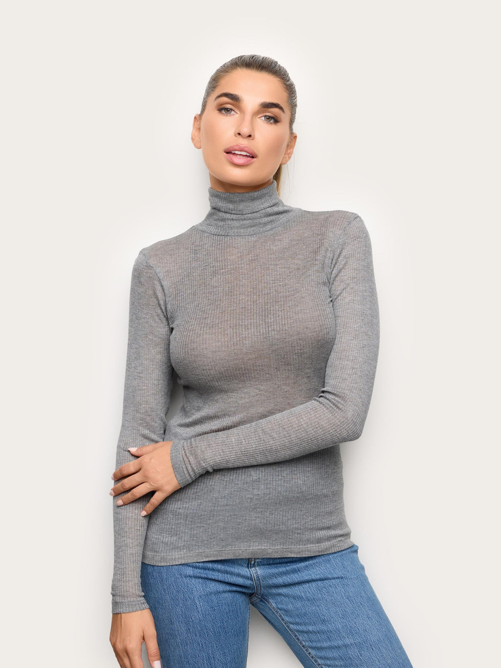 Light Cashmere Rib - Majica dugih rukava sa visokom kragnom